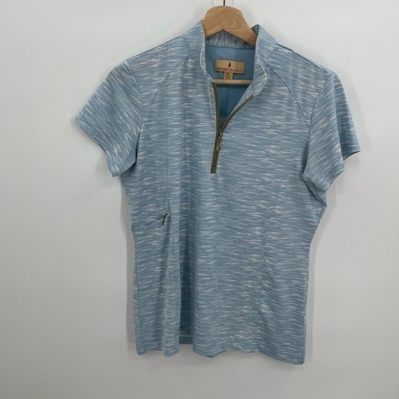Sport Haley Blue Short Sleeve Performance Golf Running Cycling Top - Picture 1 of 5